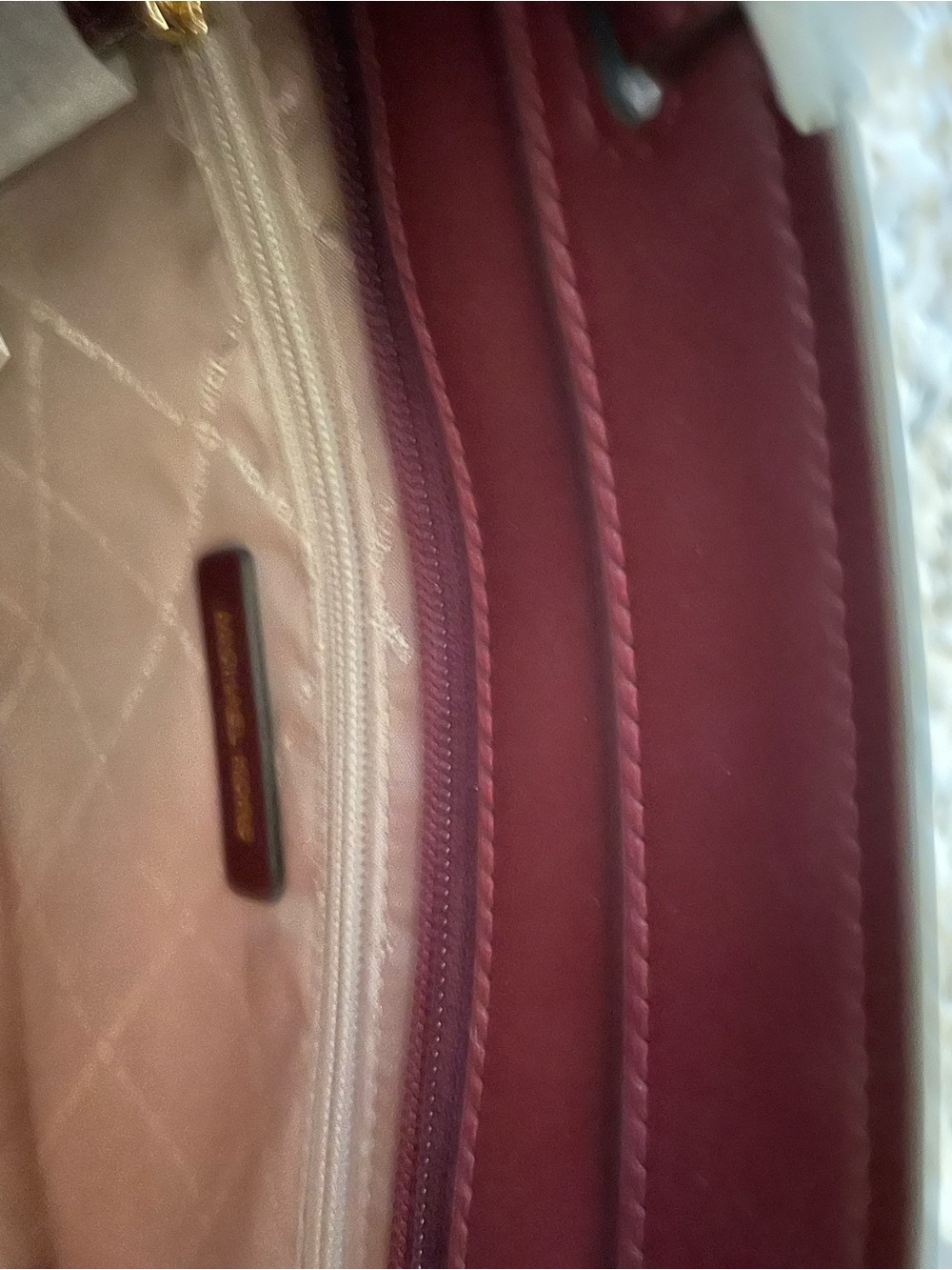 NWT! Michael Kors Jet Set Travel Double Pocket Tote in Oxblood Color - Picture 6 of 10